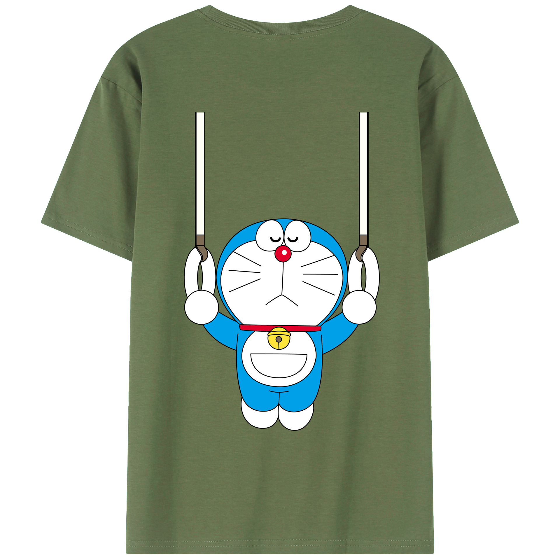 （画像用） ドラえもん Doraemon 綿100％ メンズ半袖Tシャツ（バックプリント） 通気性